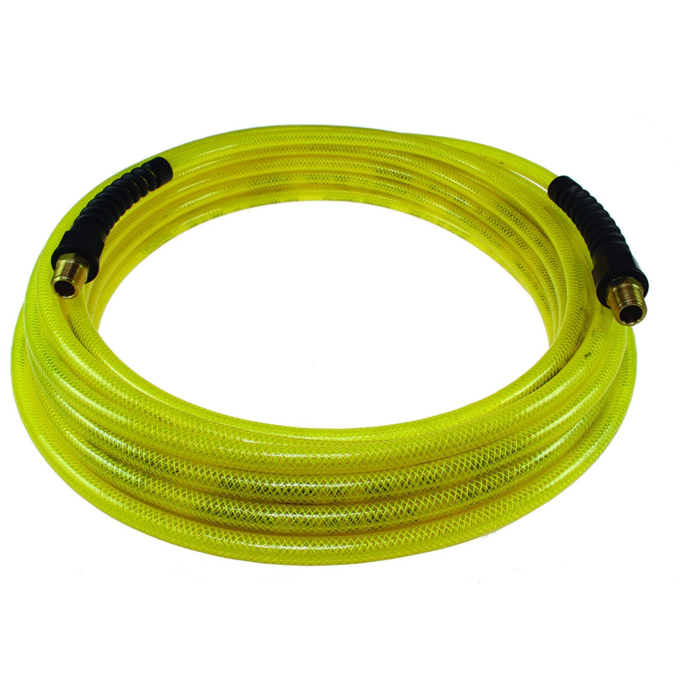 Coilhose Pneumatics PFE60254TY 25' Yellow Flexeel Hose - 1/4 MPT x 3/8 ID